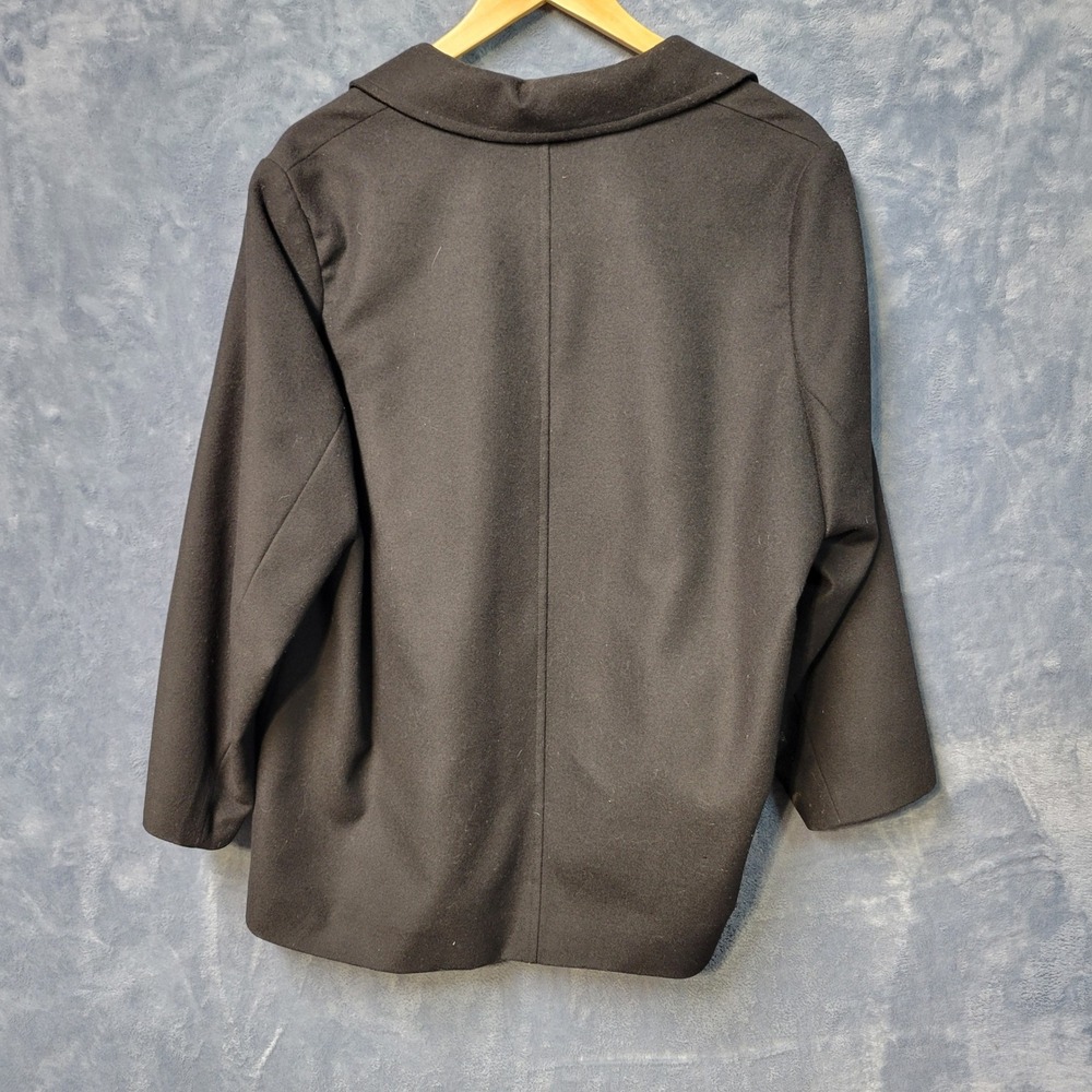 Mondi Blazer Jacket Womens Black Wool Embroidered Crest Button Front - Picture 7 of 9